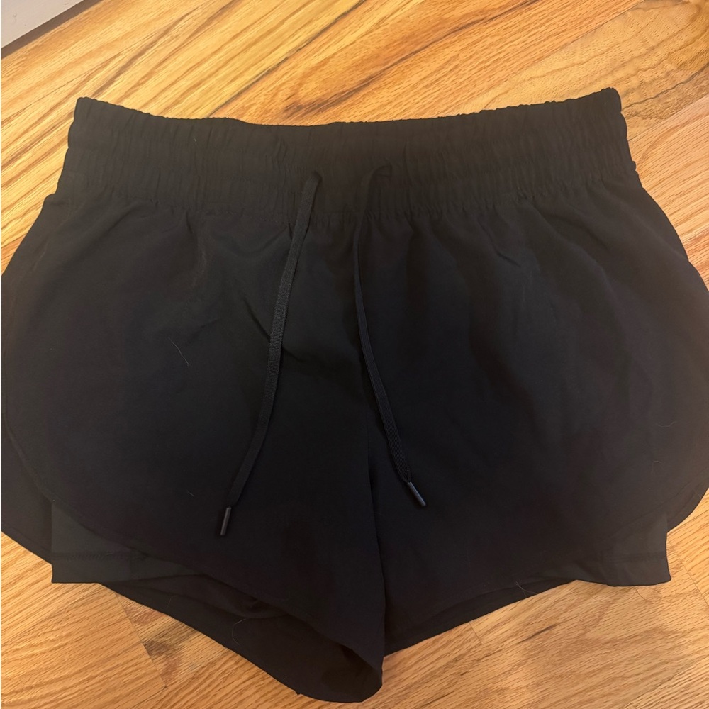 90 Degree By Reflex Black Athletic Shorts with Elastic Waistband